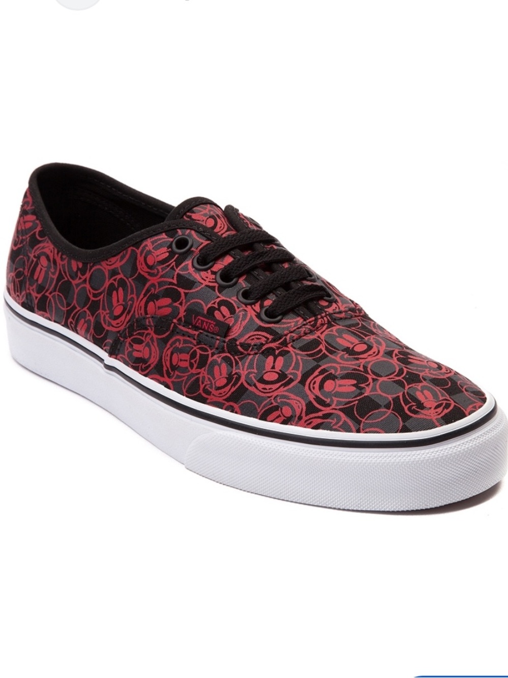 Vans x Disney Women's Black and Red Mickey Pattern Low-Top Sneakers